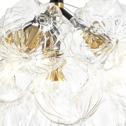 Modern Cluster Sculpture Texture Glass Globe Bubble Chandelier