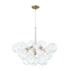 Modern Cluster Sculpture Texture Glass Globe Bubble Chandelier