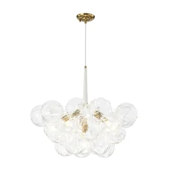 Modern Cluster Sculpture Texture Glass Globe Bubble Chandelier