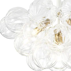 Modern Cluster Sculpture Texture Glass Globe Bubble Chandelier
