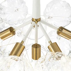 Modern Cluster Sculpture Texture Glass Globe Bubble Chandelier