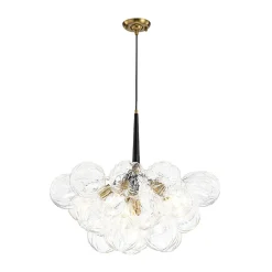 Modern Cluster Sculpture Texture Glass Globe Bubble Chandelier