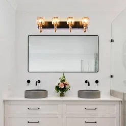 Modern Crystal Vanity Wall Sconce