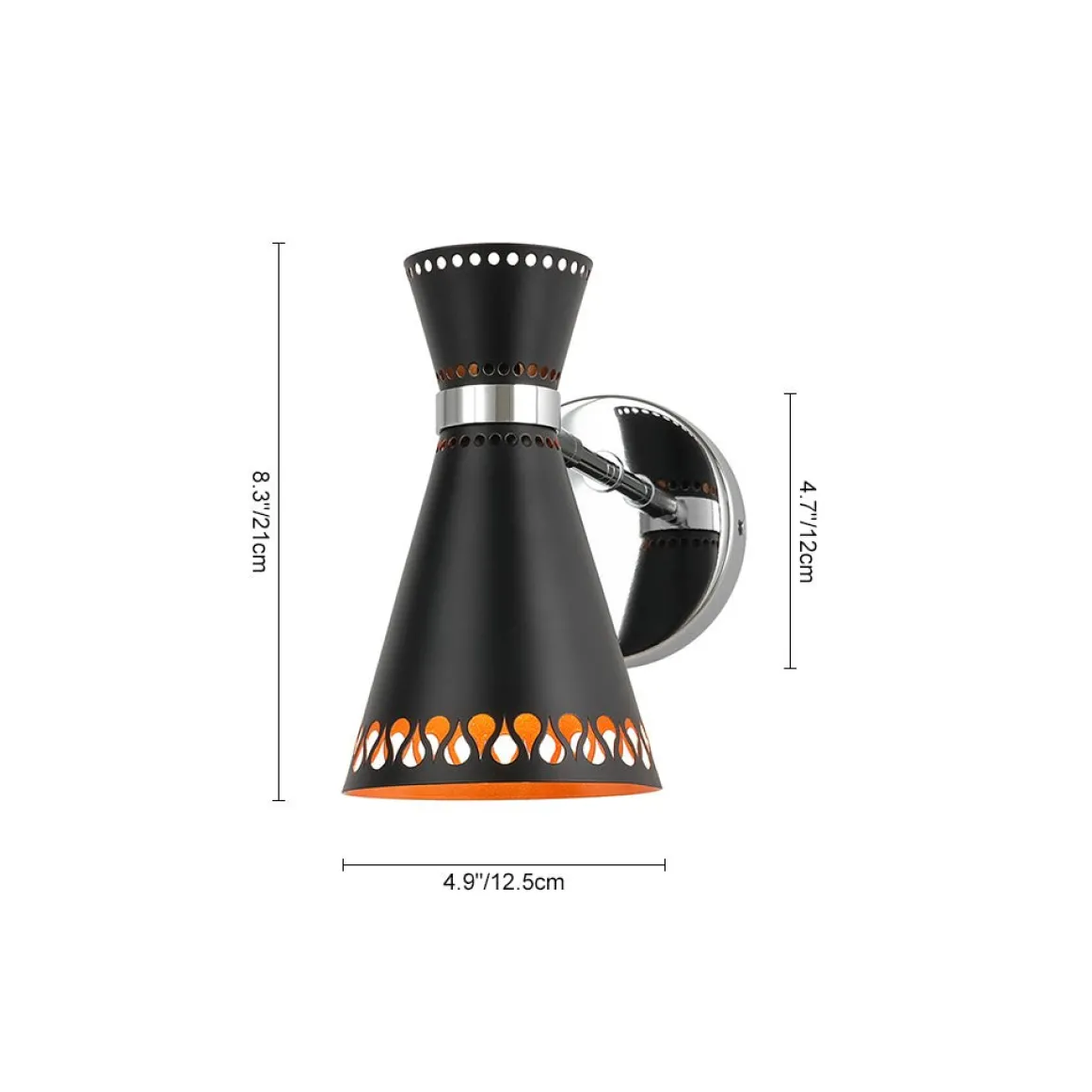 Modern 180-Degree Adjustable Conical 1-Light Wall Sconce