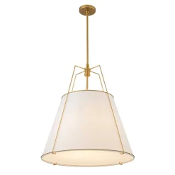 Modern Fabric Conical Drum Cage Pendant Light