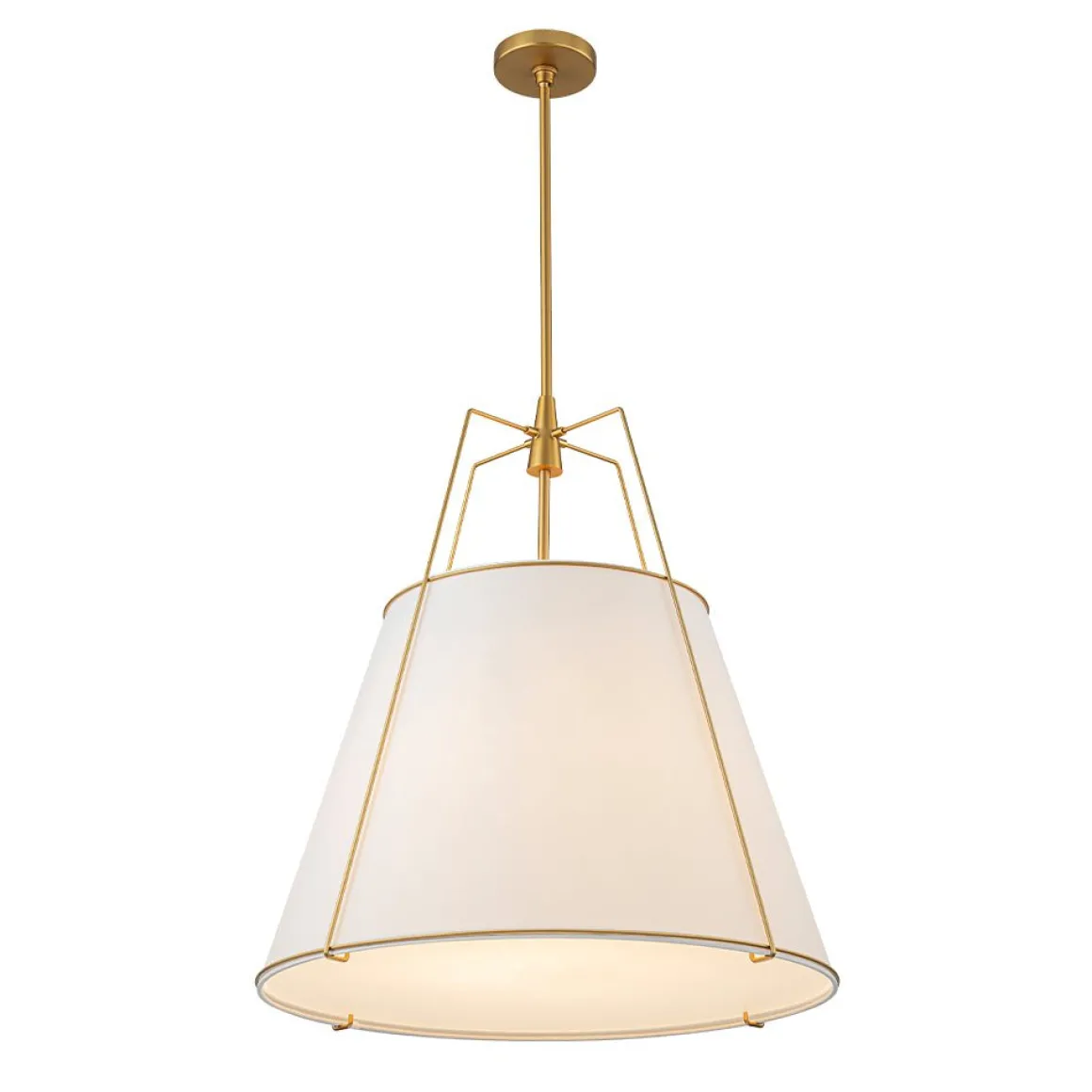 Modern Fabric Conical Drum Cage Pendant Light