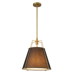 Modern Fabric Conical Drum Cage Pendant Light