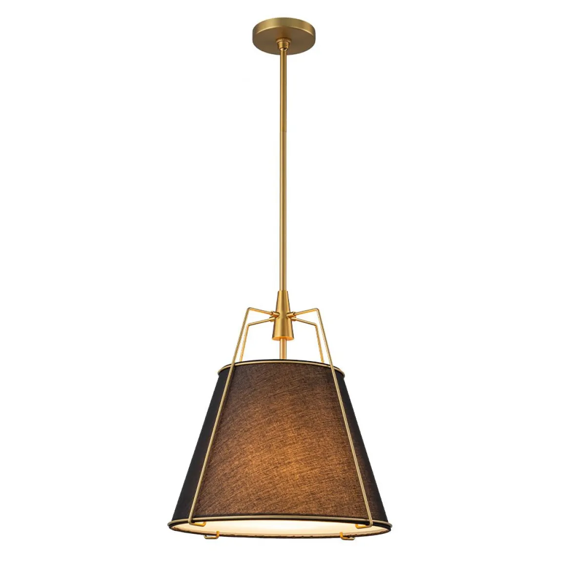 Modern Fabric Conical Drum Cage Pendant Light
