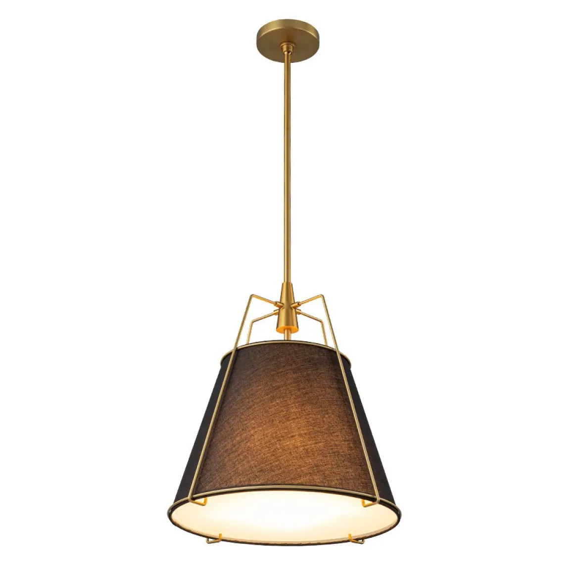 Modern Fabric Conical Drum Cage Pendant Light