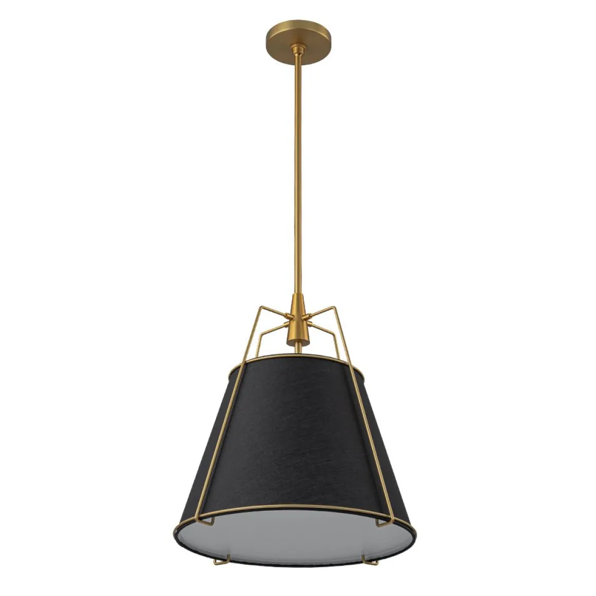 Modern Fabric Conical Drum Cage Pendant Light