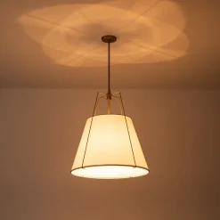 Modern Fabric Conical Drum Cage Pendant Light