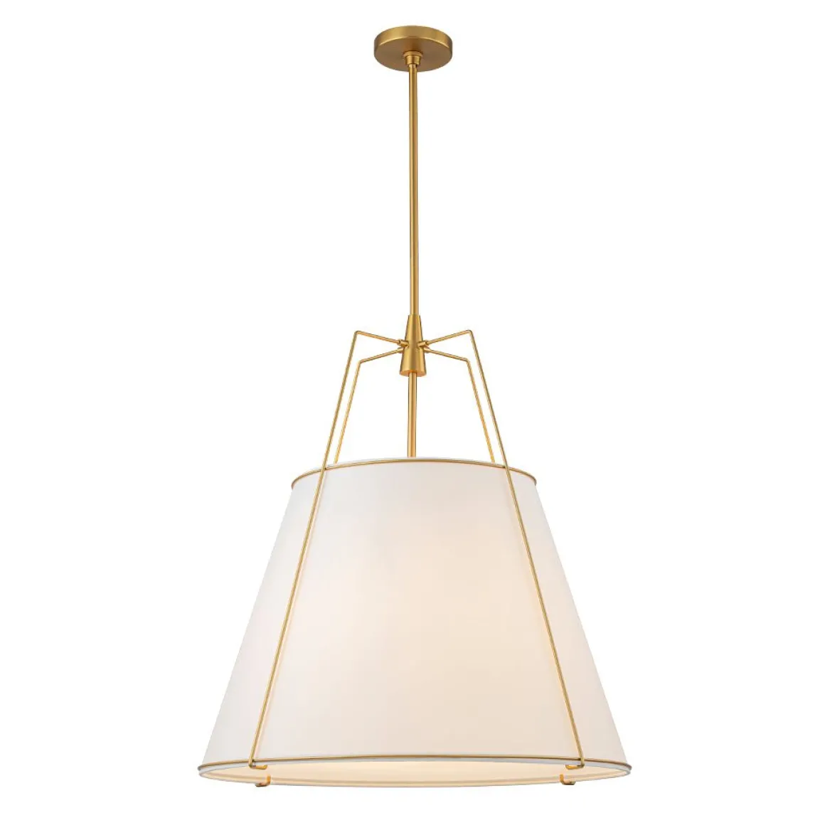 Modern Fabric Conical Drum Cage Pendant Light