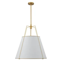 Modern Fabric Conical Drum Cage Pendant Light