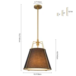 Modern Fabric Conical Drum Cage Pendant Light