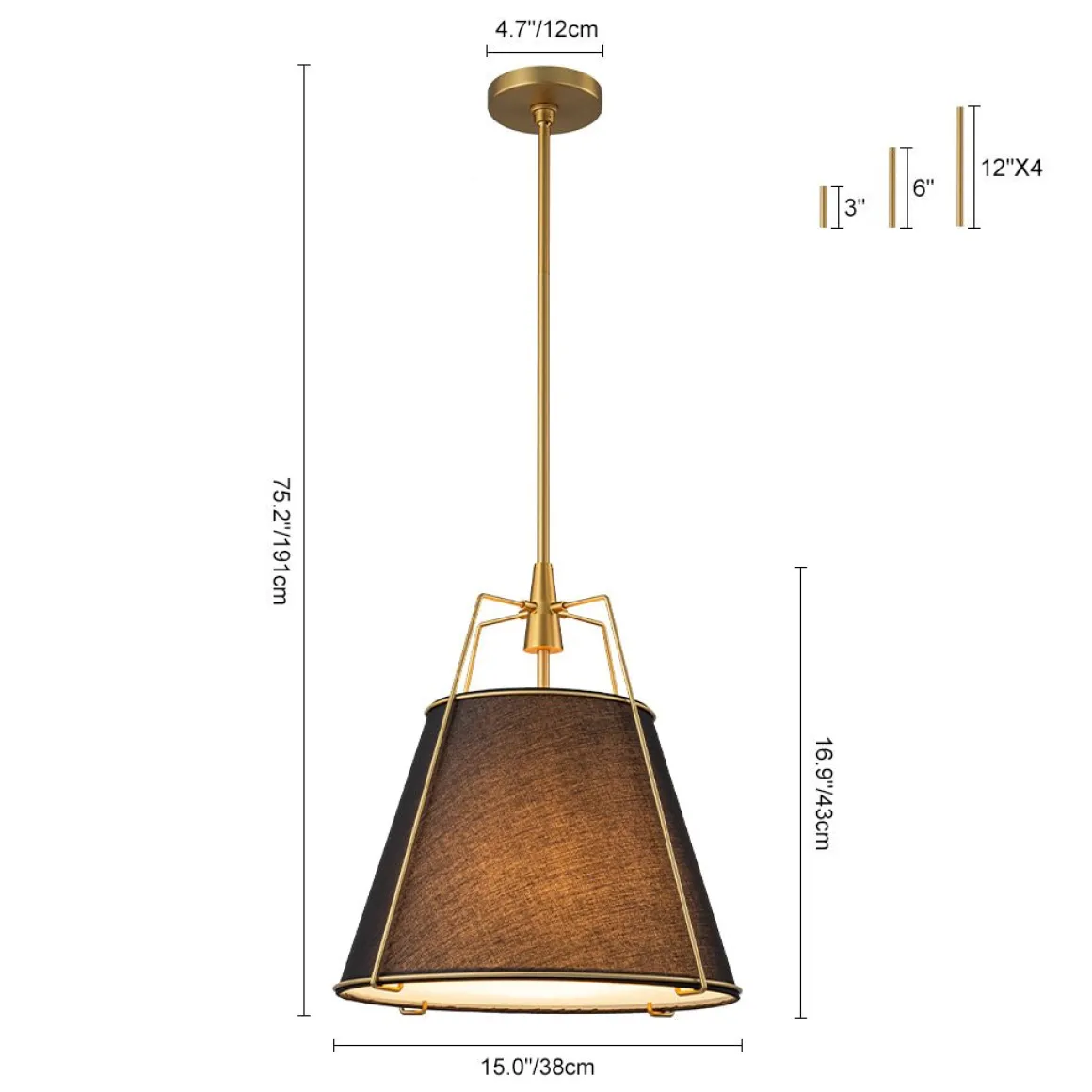 Modern Fabric Conical Drum Cage Pendant Light