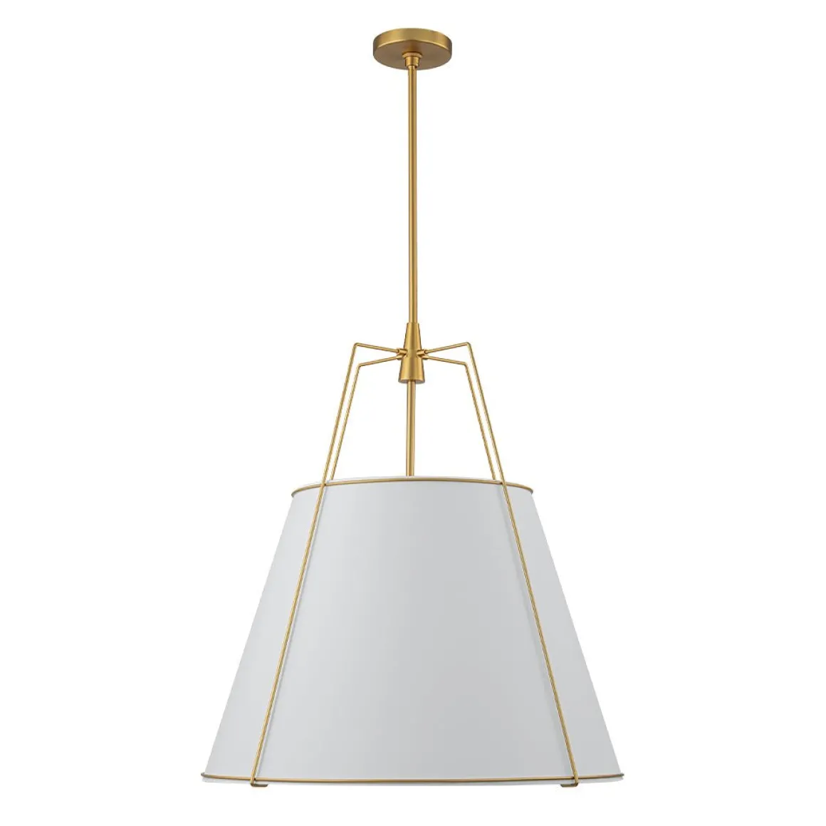 Modern Fabric Conical Drum Cage Pendant Light