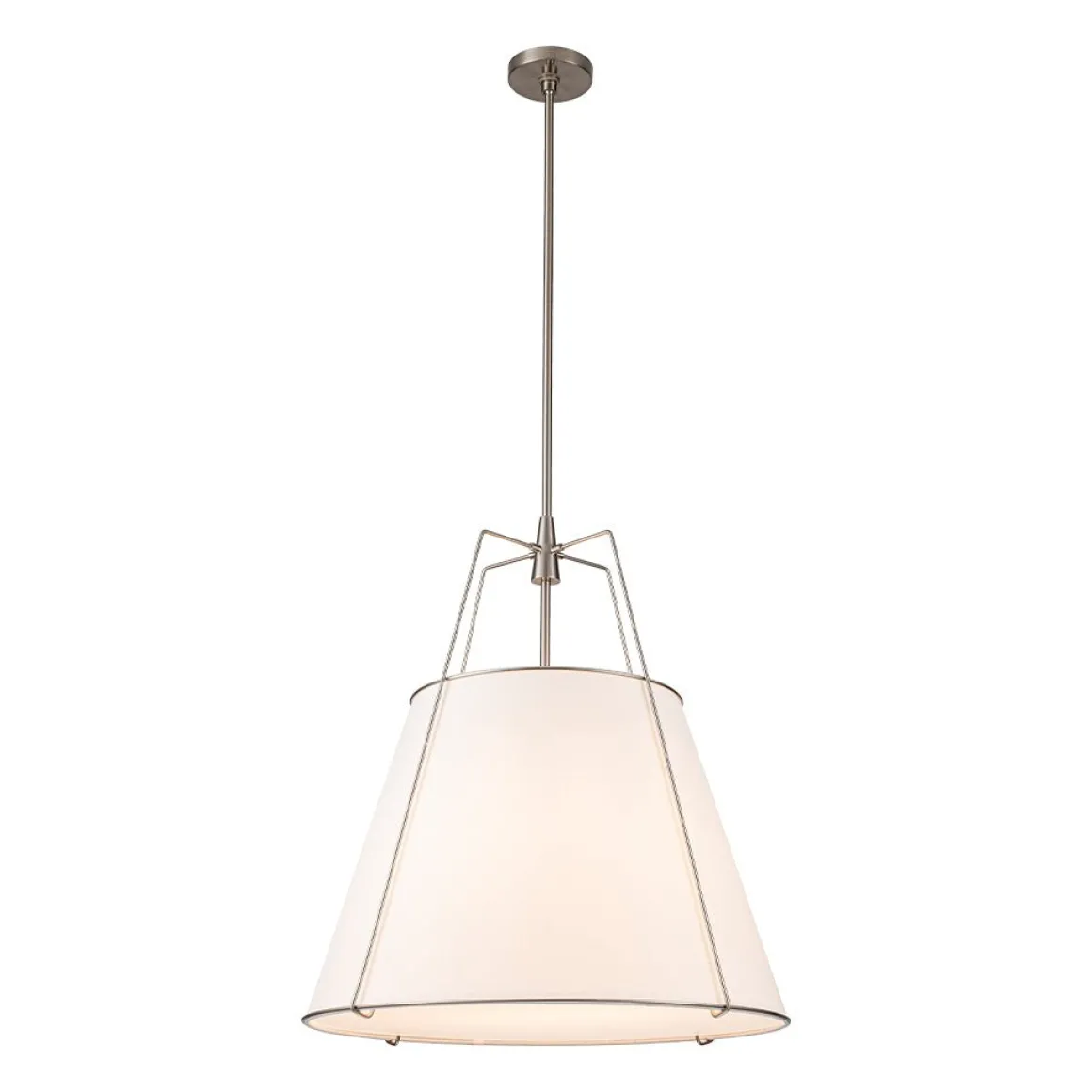 Modern Fabric Conical Drum Cage Pendant Light
