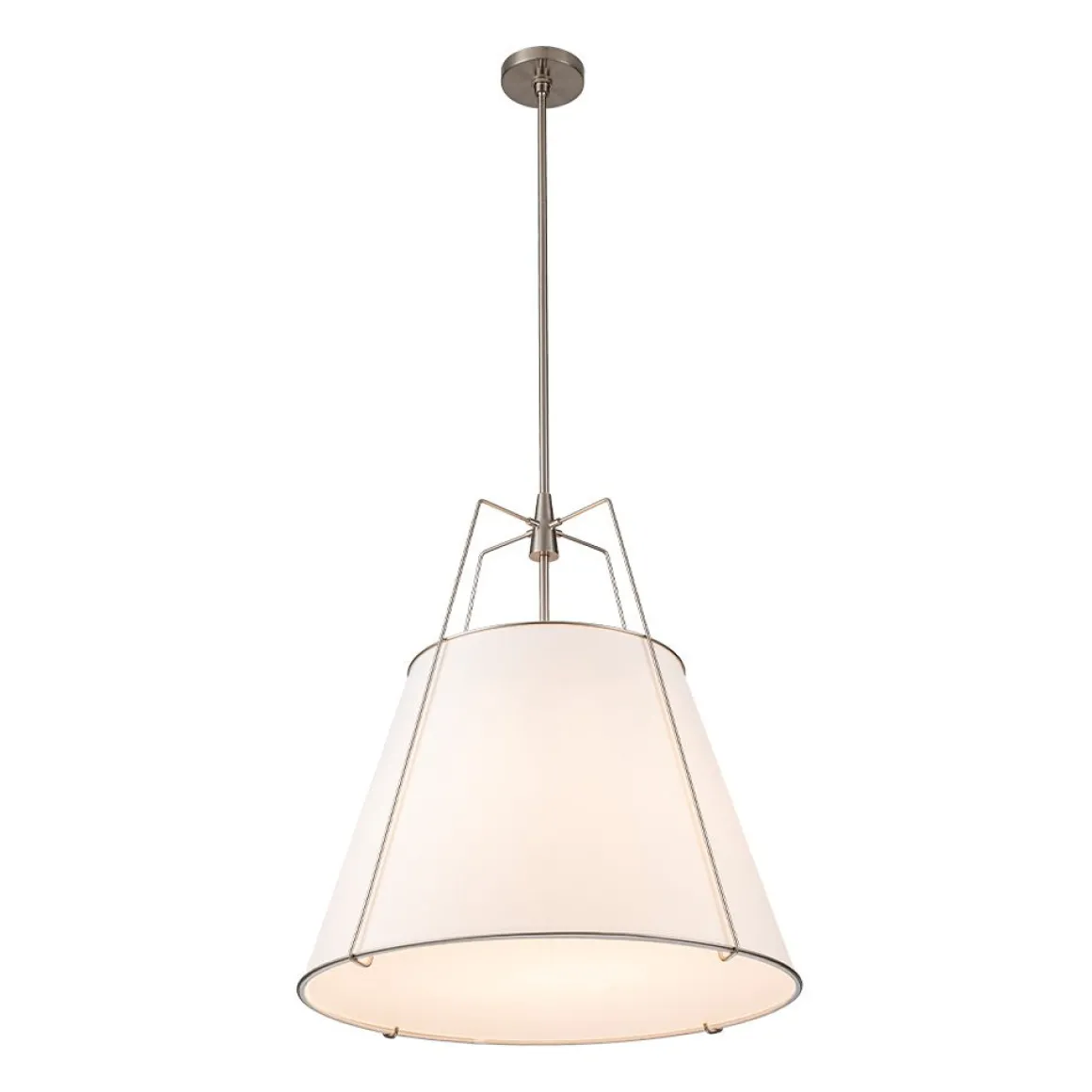 Modern Fabric Conical Drum Cage Pendant Light