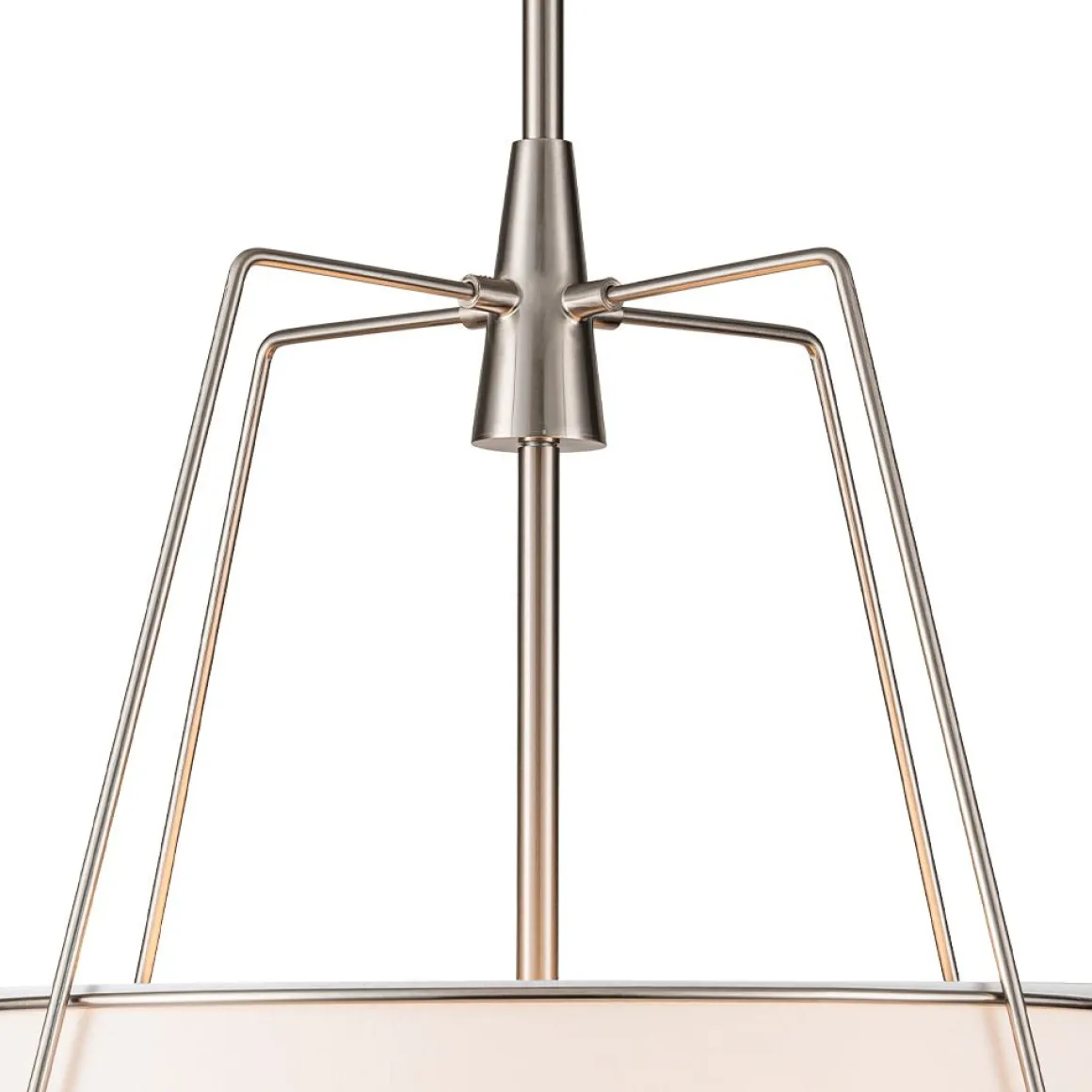 Modern Fabric Conical Drum Cage Pendant Light