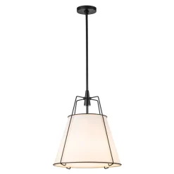Modern Fabric Conical Drum Cage Pendant Light