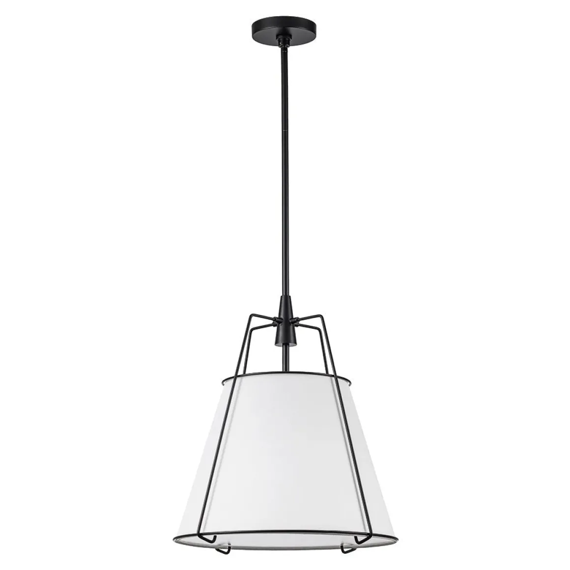 Modern Fabric Conical Drum Cage Pendant Light