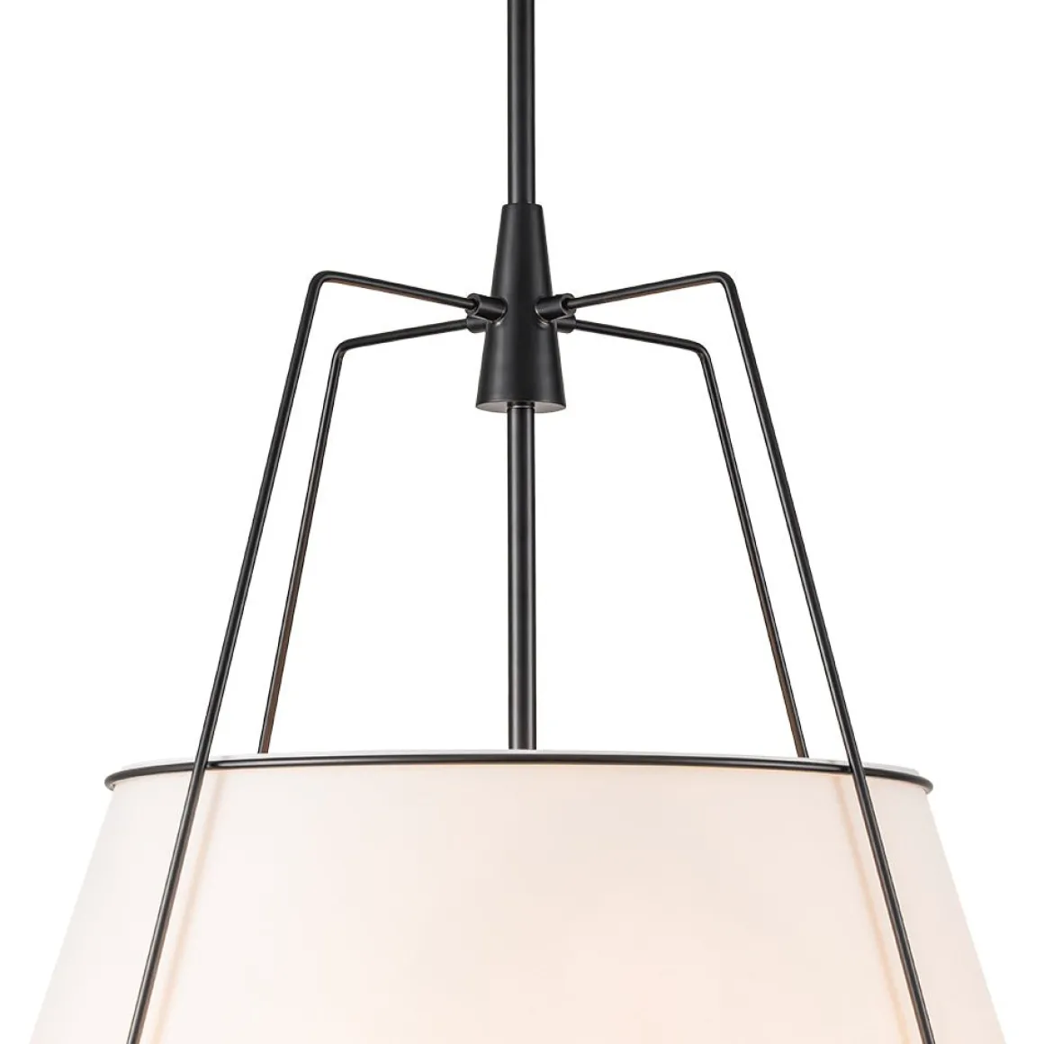 Modern Fabric Conical Drum Cage Pendant Light