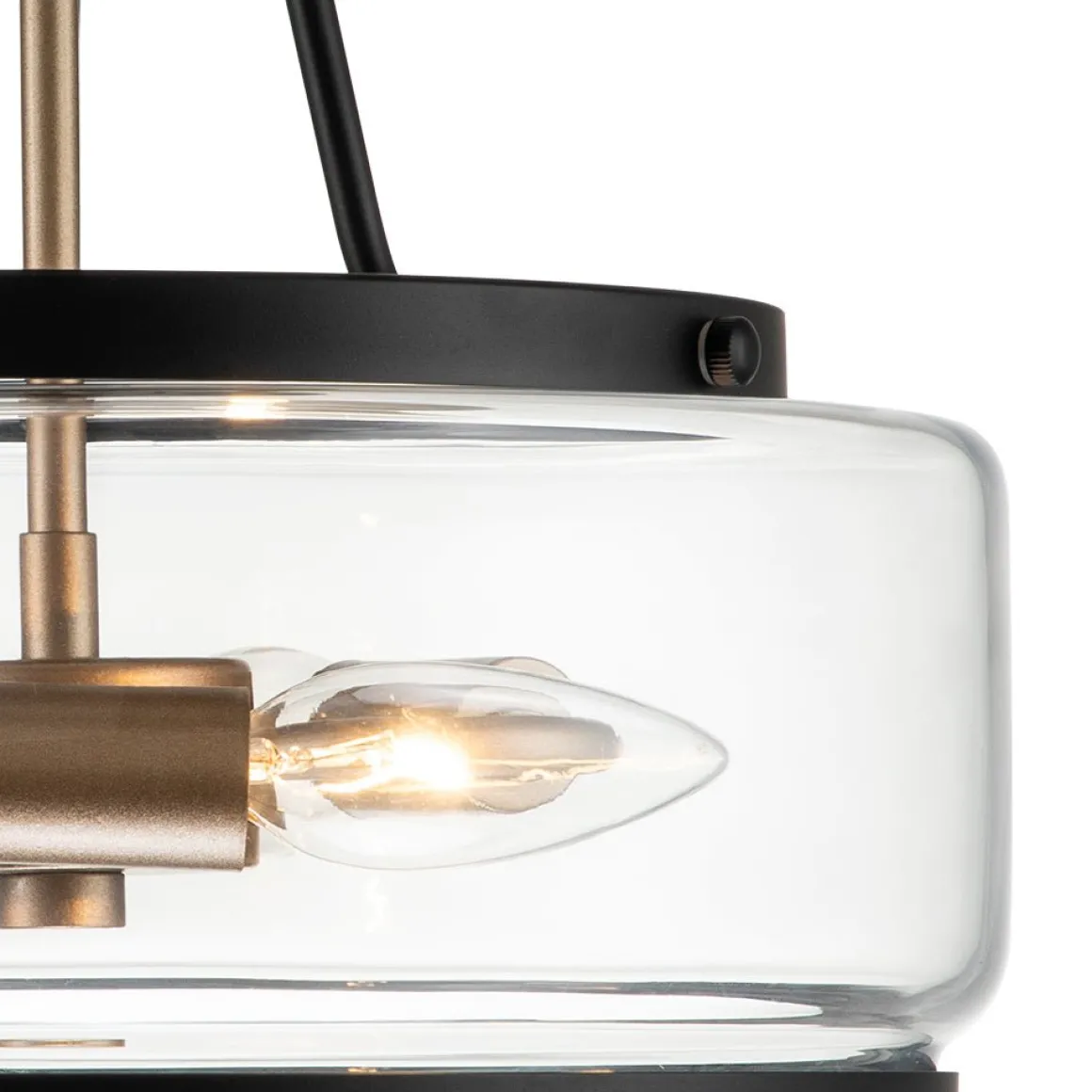 Modern Farmhouse Drum Glass Semi Flush Mount