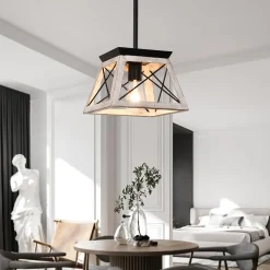 Modern Farmhouse Geometric Lantern Pendant Light