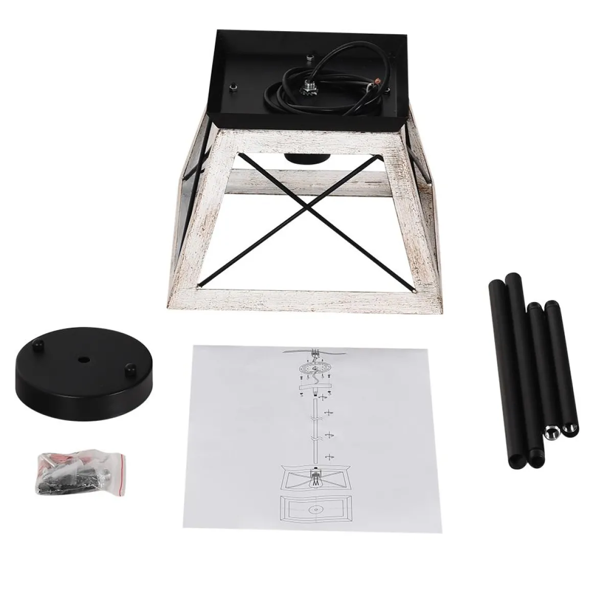 Modern Farmhouse Geometric Lantern Pendant Light