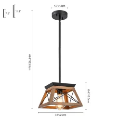 Modern Farmhouse Geometric Lantern Pendant Light