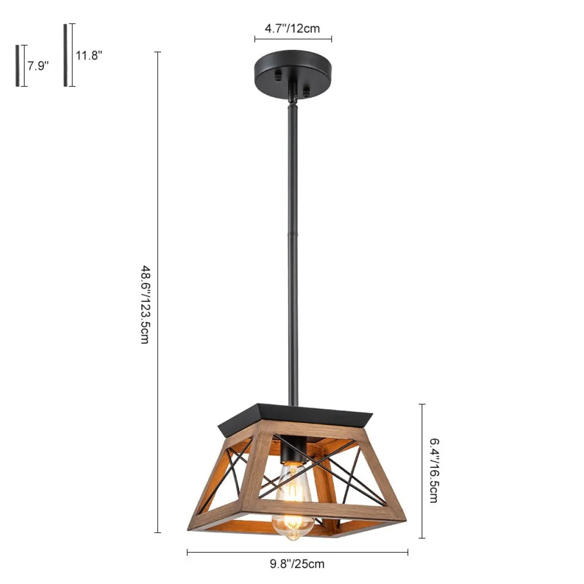 Modern Farmhouse Geometric Lantern Pendant Light