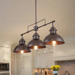 Modern Farmhouse 3-light Island Pot Lid Dome Pendant