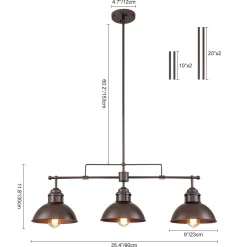 Modern Farmhouse 3-light Island Pot Lid Dome Pendant