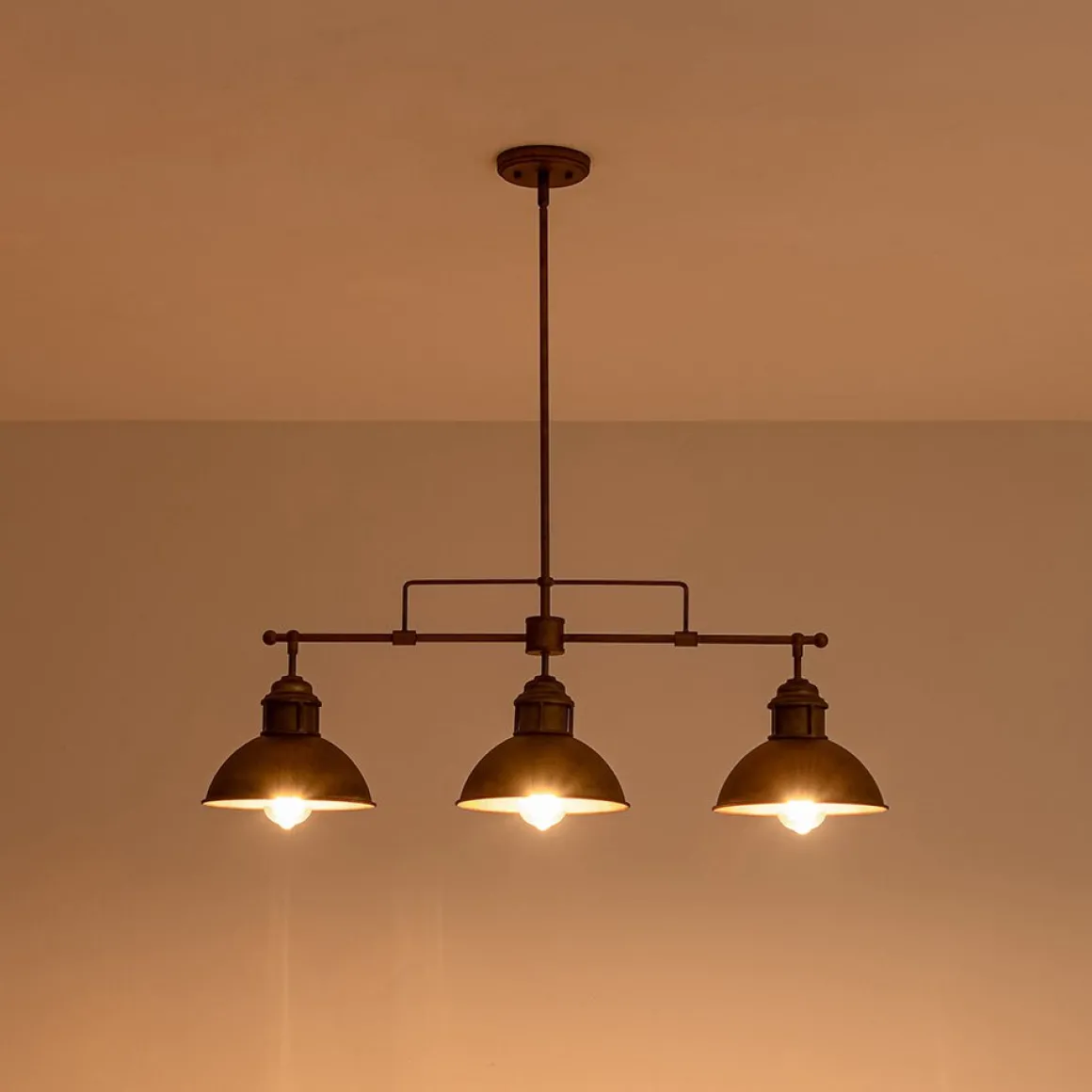 Modern Farmhouse 3-light Island Pot Lid Dome Pendant