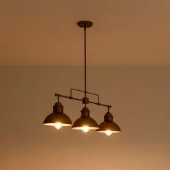 Modern Farmhouse 3-light Island Pot Lid Dome Pendant