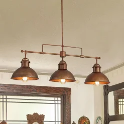 Modern Farmhouse 3-light Island Pot Lid Dome Pendant