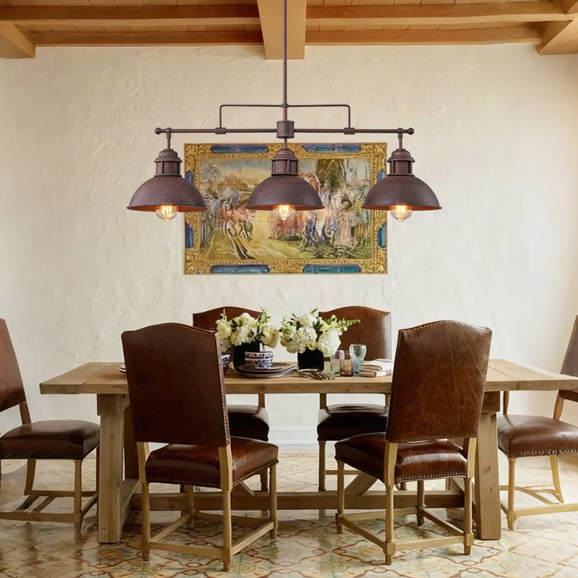 Modern Farmhouse 3-light Island Pot Lid Dome Pendant