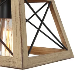 Modern Farmhouse 5-light Kitchen Island Faux Wood Linear Chandelier Pendant