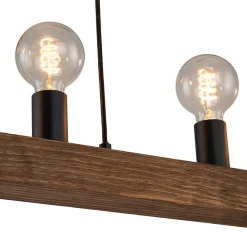 Modern Farmhouse Pine Wooden Linear Island Chandelier