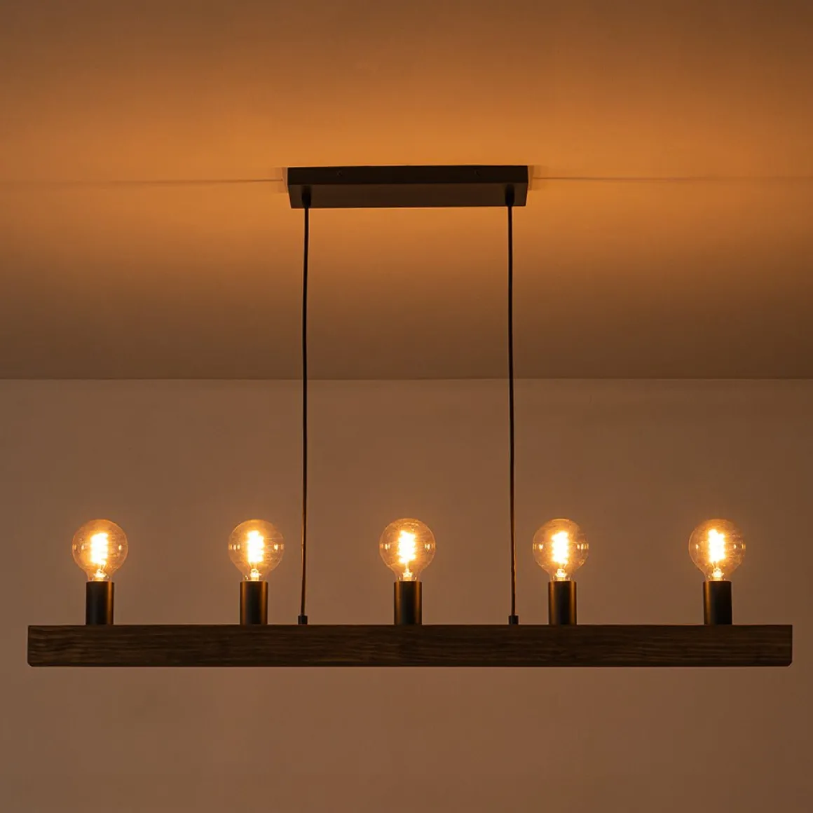 Modern Farmhouse Pine Wooden Linear Island Chandelier