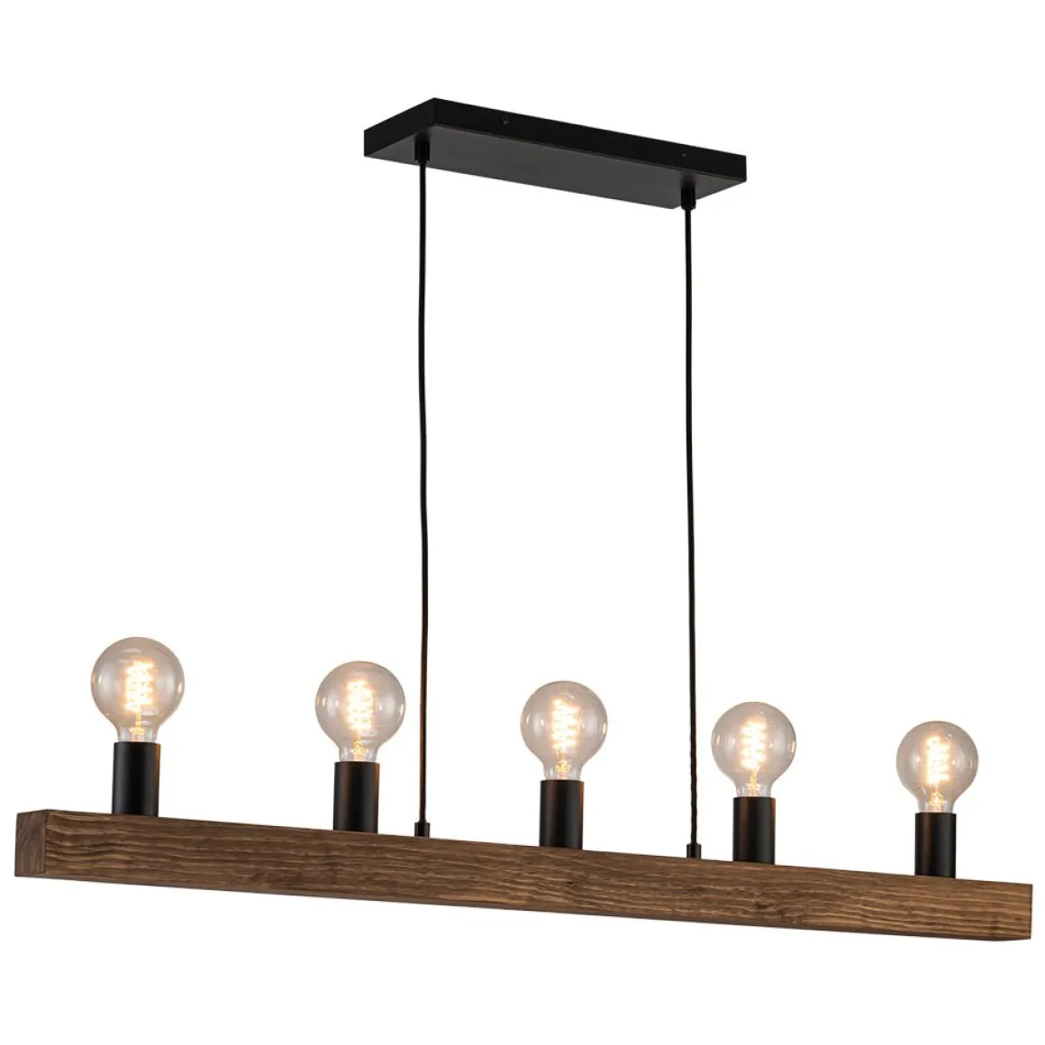 Modern Farmhouse Pine Wooden Linear Island Chandelier