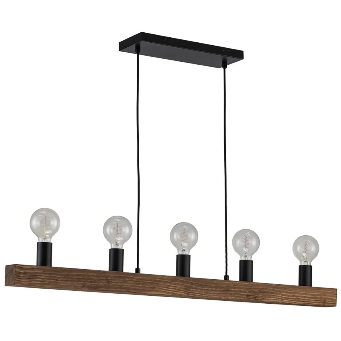Modern Farmhouse Pine Wooden Linear Island Chandelier