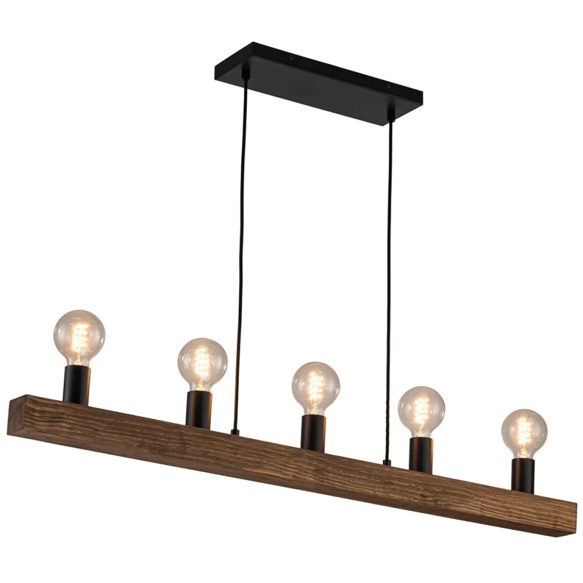 Modern Farmhouse Pine Wooden Linear Island Chandelier