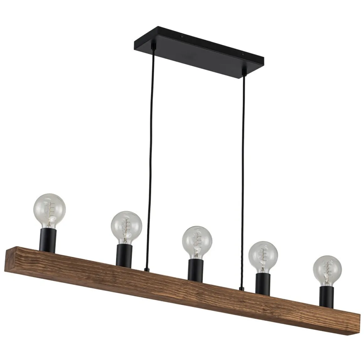 Modern Farmhouse Pine Wooden Linear Island Chandelier