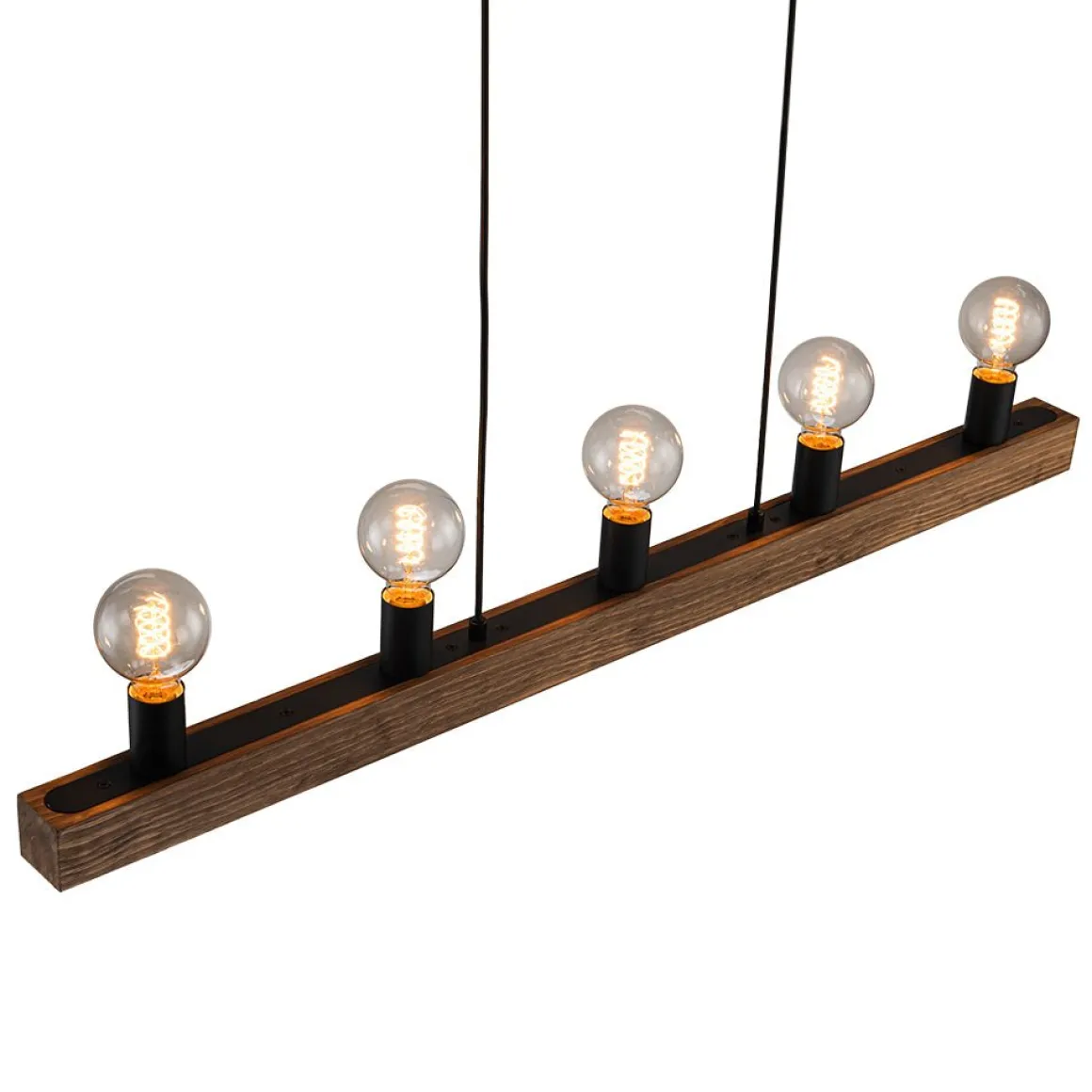 Modern Farmhouse Pine Wooden Linear Island Chandelier