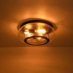 Modern Farmhouse Seeded Glass Round Ceiling Light