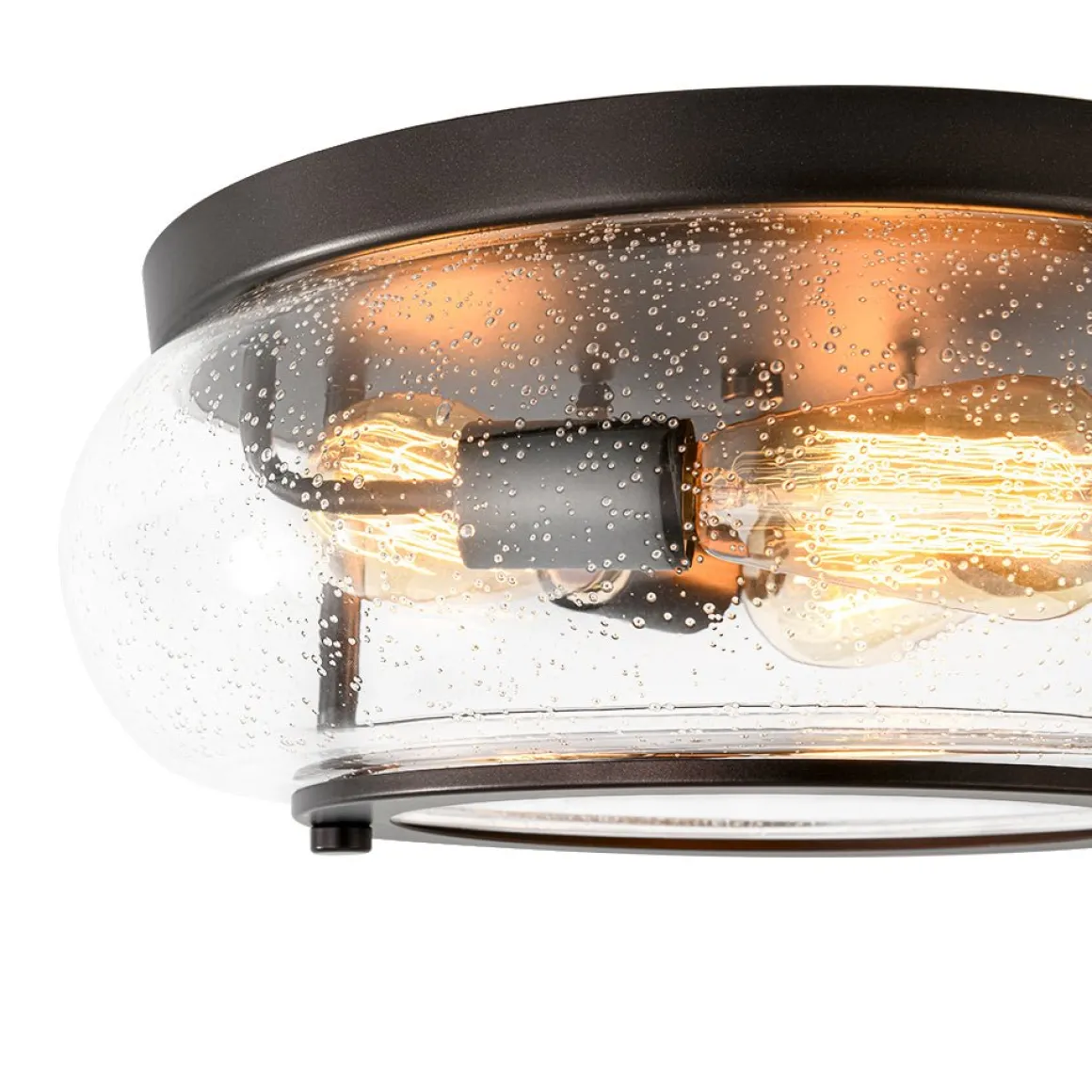 Modern Farmhouse Seeded Glass Round Ceiling Light