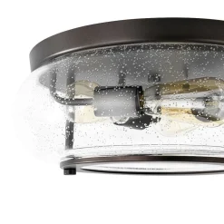 Modern Farmhouse Seeded Glass Round Ceiling Light