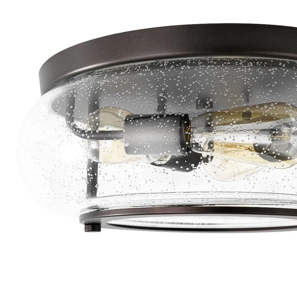 Modern Farmhouse Seeded Glass Round Ceiling Light