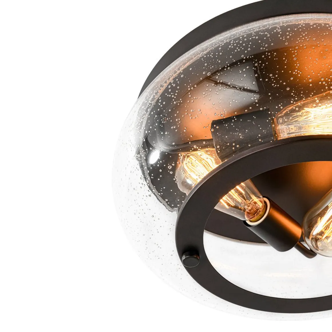 Modern Farmhouse Seeded Glass Round Ceiling Light